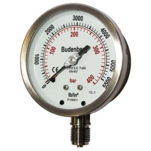 Budenberg 736 100mm Rear Mount Pressure Gauge